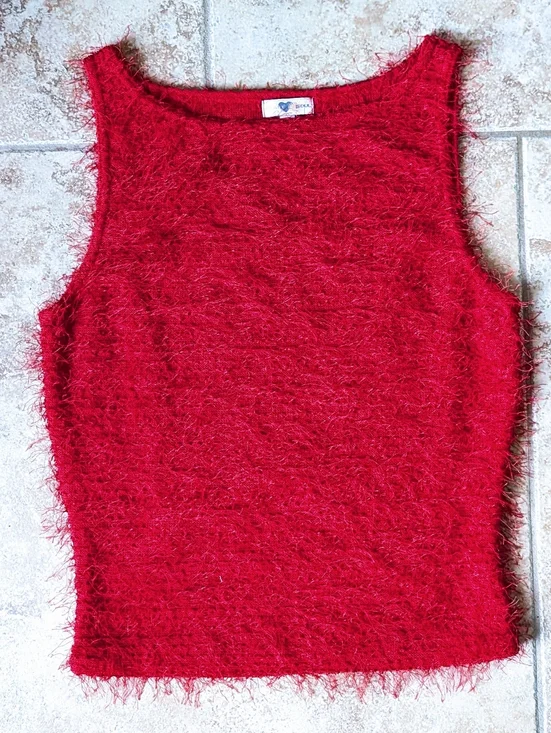 Y2K VINTAGE eyelash tank TOP S M - Picture 6 of 10